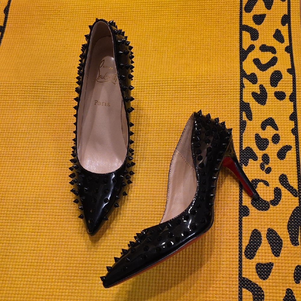 Christian Louboutin Black Spiked Heels - Picture 3 of 7